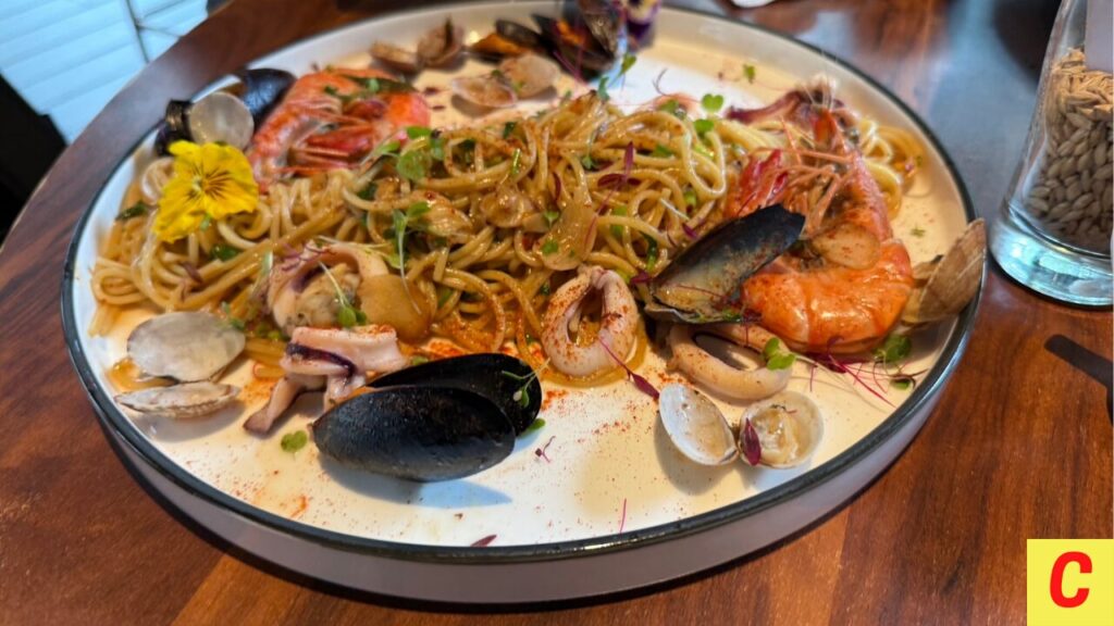 シーフードパスタ、パスタ、